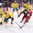 COLOGNE, GERMANY - MAY 21: Canada's Brayden Point #21 and Sweden's Anton Stralman #6 battle while /sw/35/, Victor Hedman #77 and Oscar Lindberg #15 look on during gold medal game action at the 2017 IIHF Ice Hockey World Championship. (Photo by Andre Ringuette/HHOF-IIHF Images)

